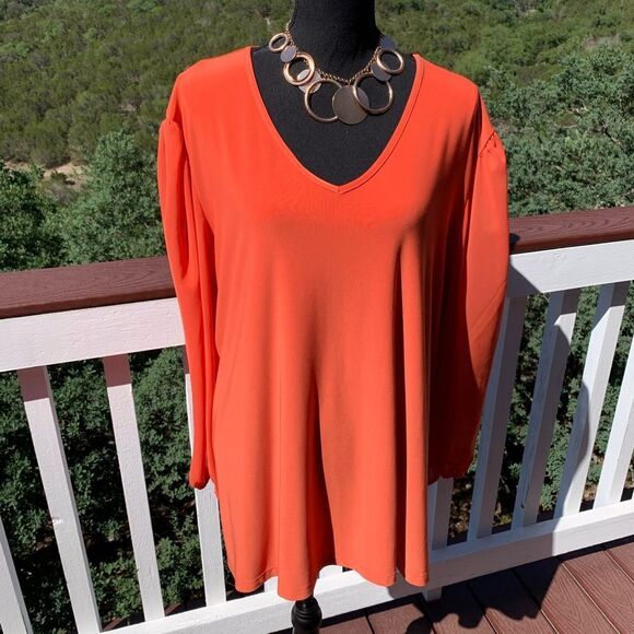 CSC Studio Orange Tangerine Blouse - Picture 3 of 11